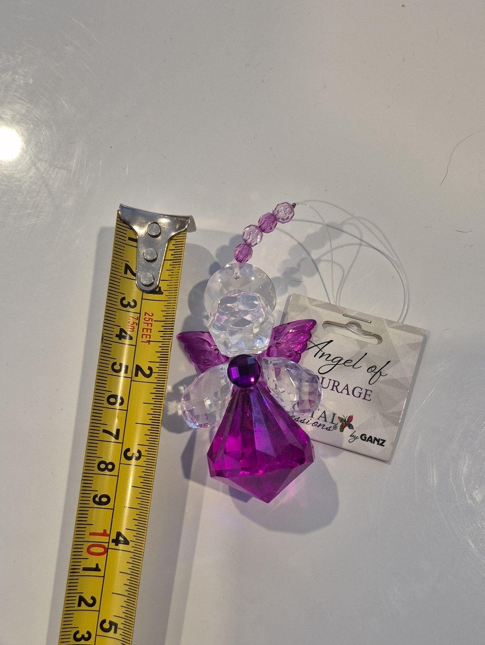 GANZ Purple and Clear Crystal Angel Hanging Ornament